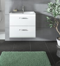 Waschtisch-Set >Ice< in Weiß / Weiß Hochglanz - 60x55x46cm (BxHxT)