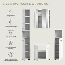 Badezimmer-Set >Ice< in Weiß / Weiß Hochglanz - 150x185x30cm (BxHxT)