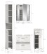 Badezimmer-Set >Ice< in Weiß / Weiß Hochglanz - 150x185x30cm (BxHxT)