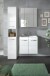 Badezimmer-Set >Ice< in Weiß / Weiß Hochglanz - 105x185x46cm (BxHxT)