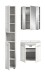 Badezimmer-Set >Ice< in Weiß / Weiß Hochglanz - 105x185x46cm (BxHxT)
