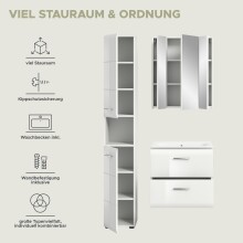 Badezimmer-Set >Ice< in Weiß / Weiß Hochglanz - 105x185x46cm (BxHxT)