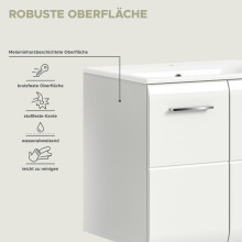 Badezimmer-Set >Ice< in Weiß / Weiß Hochglanz - 135x185x46cm (BxHxT)