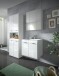 Badezimmer-Set >Ice< in Weiß / Weiß Hochglanz - 135x185x46cm (BxHxT)