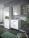 Badezimmer-Set >Ice< in Weiß / Weiß Hochglanz - 135x185x46cm (BxHxT)