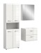 Badezimmer-Set >Ice< in Weiß / Weiß Hochglanz - 135x185x46cm (BxHxT)