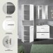 Badezimmer-Set >Ice< in Weiß / Weiß Hochglanz - 135x185x46cm (BxHxT)