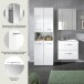 Badezimmer-Set >Ice< in Weiß / Weiß Hochglanz - 135x185x46cm (BxHxT)