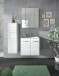 Badezimmer-Set >Ice< in Weiß / Weiß Hochglanz - 105x185x46cm (BxHxT)