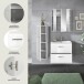 Badezimmer-Set >Ice< in Weiß / Weiß Hochglanz - 105x185x46cm (BxHxT)