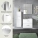 Badezimmer-Set >Ice< in Weiß / Weiß Hochglanz - 105x185x46cm (BxHxT)