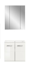 Badezimmer-Set >Ice< in Weiß / Weiß Hochglanz - 60x185x46cm (BxHxT)