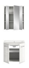 Badezimmer-Set >Ice< in Weiß / Weiß Hochglanz - 60x185x46cm (BxHxT)