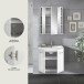 Badezimmer-Set >Ice< in Weiß / Weiß Hochglanz - 60x185x46cm (BxHxT)