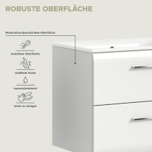 Badezimmer-Set >Ice< in Weiß / Weiß Hochglanz - 60x185x46cm (BxHxT)