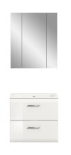 Badezimmer-Set >Ice< in Weiß / Weiß Hochglanz - 60x185x46cm (BxHxT)