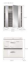 Badezimmer-Set >Ice< in Weiß / Weiß Hochglanz - 60x185x46cm (BxHxT)