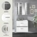 Badezimmer-Set >Ice< in Weiß / Weiß Hochglanz - 60x185x46cm (BxHxT)