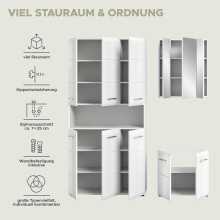 Badezimmer-Set >Ice< in Weiß / Weiß Hochglanz - 165x185x30cm (BxHxT)