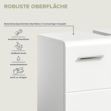 Badezimmer-Set >Ice< in Weiß / Weiß Hochglanz - 165x185x30cm (BxHxT)