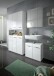 Badezimmer-Set >Ice< in Weiß / Weiß Hochglanz - 165x185x30cm (BxHxT)