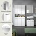 Badezimmer-Set >Ice< in Weiß / Weiß Hochglanz - 165x185x30cm (BxHxT)