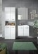 Badezimmer-Set >Ice< in Weiß / Weiß Hochglanz - 135x185x46cm (BxHxT)