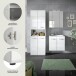 Badezimmer-Set >Ice< in Weiß / Weiß Hochglanz - 135x185x46cm (BxHxT)