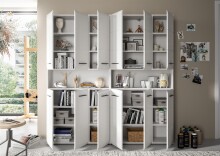 Badezimmer-Set >Ice< in Weiß / Weiß Hochglanz - 180x185x30cm (BxHxT)