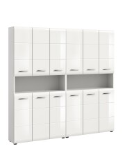 Badezimmer-Set >Ice< in Weiß / Weiß Hochglanz - 180x185x30cm (BxHxT)