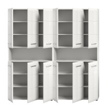 Badezimmer-Set >Ice< in Weiß / Weiß Hochglanz - 180x185x30cm (BxHxT)