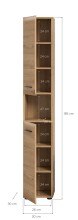 Hochschrank >Ice< in artisan oak - 30x185x30cm (BxHxT)