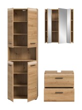 Badezimmer-Set >Ice< in artisan oak - 135x185x30cm (BxHxT)