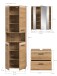 Badezimmer-Set >Ice< in artisan oak - 135x185x30cm (BxHxT)