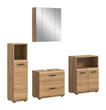 Badezimmer-Set >Ice< in artisan oak - 180x185x30cm (BxHxT)