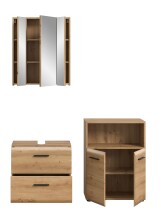 Badezimmer-Set >Ice< in artisan oak - 135x185x30cm (BxHxT)