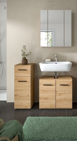 Badezimmer-Set >Ice< in artisan oak - 105x185x30cm (BxHxT)