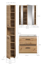 Badezimmer-Set >Ice< in artisan oak - 105x185x46cm (BxHxT)