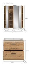 Badezimmer-Set >Ice< in artisan oak - 60x185x46cm (BxHxT)