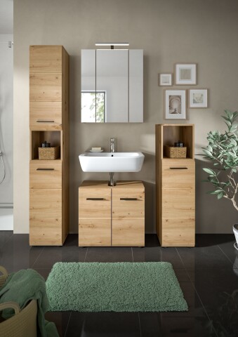 Badezimmer-Set >Ice< in artisan oak - 150x185x46cm (BxHxT)
