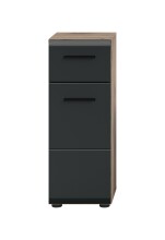 Hochschrank >Ice< in Nox Oak / Schwarz - 30x80x30cm...