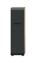 Stauraumschrank >Ice< in Nox Oak / Schwarz -...