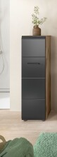 Stauraumschrank >Ice< in Nox Oak / Schwarz - 30x106x30cm (BxHxT)