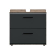 Waschbeckenunterschrank >Ice< in Nox Oak / Schwarz...