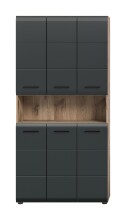 Stauraumschrank >Ice< in Nox Oak / Schwarz -...