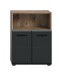 Hochschrank >Ice< in Nox Oak / Schwarz - 60x80x30cm (BxHxT)