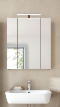 Badezimmerspiegelschrank >Ice< in Nox Oak / Schwarz - 60x70x18cm (BxHxT)