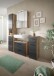 Badezimmerspiegelschrank >Ice< in Nox Oak / Schwarz - 60x70x18cm (BxHxT)