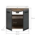 Waschtisch-Set >Ice< in Nox Oak / Schwarz - 60x55x46cm (BxHxT)