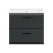 Waschtisch-Set >Ice< in Nox Oak / Schwarz - 60x55x46cm (BxHxT)